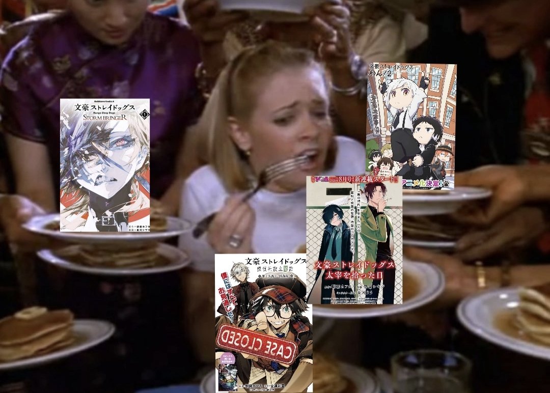 dazaiwaist's tweet photo. bsd fans every month: https://t.co/U6pwHbXaKo