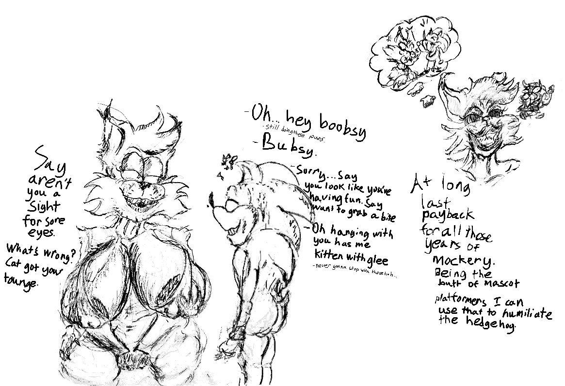 dagehour's tweet photo. Got reminded of Bubsy with boobs on the timeline and that I could draw that. So here that is with some crack. OG by @NotGuldoFromDBZ https://t.co/46Q7Yqbv2v