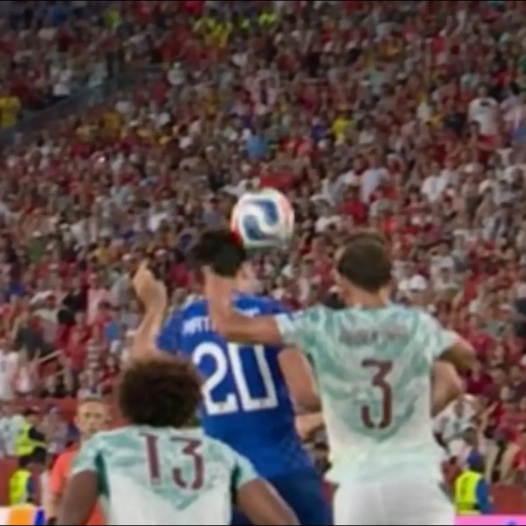 GeronimoMorgans's tweet photo. Croatia going home because the ball apparently grazed a hair follicle. 

This is genuinely the worst decision I've ever seen in my life.

Over-scrutinising football to the point of absurdity. It's killing the game, honestly. Nothing left to say. https://t.co/RUtmRAZQq3