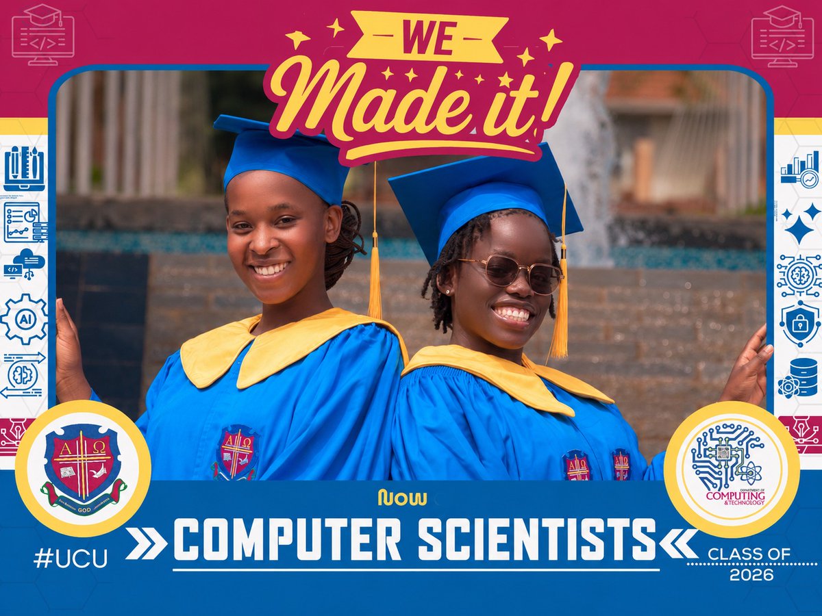 ucu_ComputEng's tweet photo. Don’t miss your moment to shine! ✨

Visit the @ucu_ComputEng team photo booth today and capture your graduation moment with a free photo in the "I/We made it" booth. Let’s celebrate this milestone together and make the memories last.

Congratulations to our students who have graduated with 
☑️BSc Data Science & Analytics
☑️BSc Computer Science
☑️BSc Information Technology
☑️Diploma in Information Technology