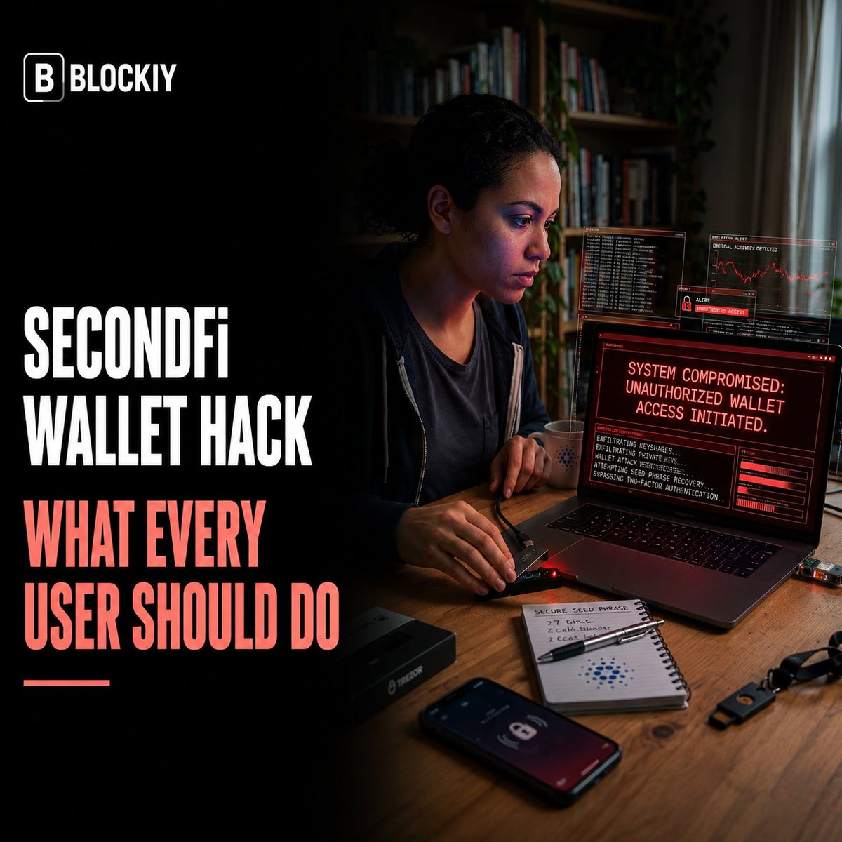 blockiy_team's tweet photo. 🔻 SecondFi wallet hack: What should #Cardano users do?

Learn the recommended security steps after the incident and why reviewing your staking setup is more important than ever.

Read the full article:
https://t.co/oIepMqEIbC https://t.co/pUI3qPE57S