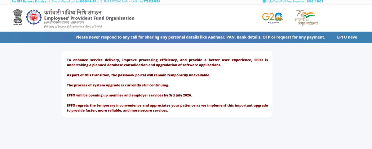 pf_consultant's tweet photo. @officialepfo @narendramodi @mansukhmandviya @ShobhaBJP @PMOIndia @PIB_India @mygovindia @LabourMinistry @officialepfo @narendramodi @LabourMinistry Till now, the EPF passbook portal is not working.... WAH https://t.co/TQjnB6ln8z