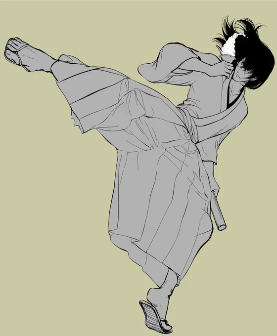 昨日一対多で描こうと思ったんですがめんどくさくなって敵モブ描くかどうか迷ってる絵です