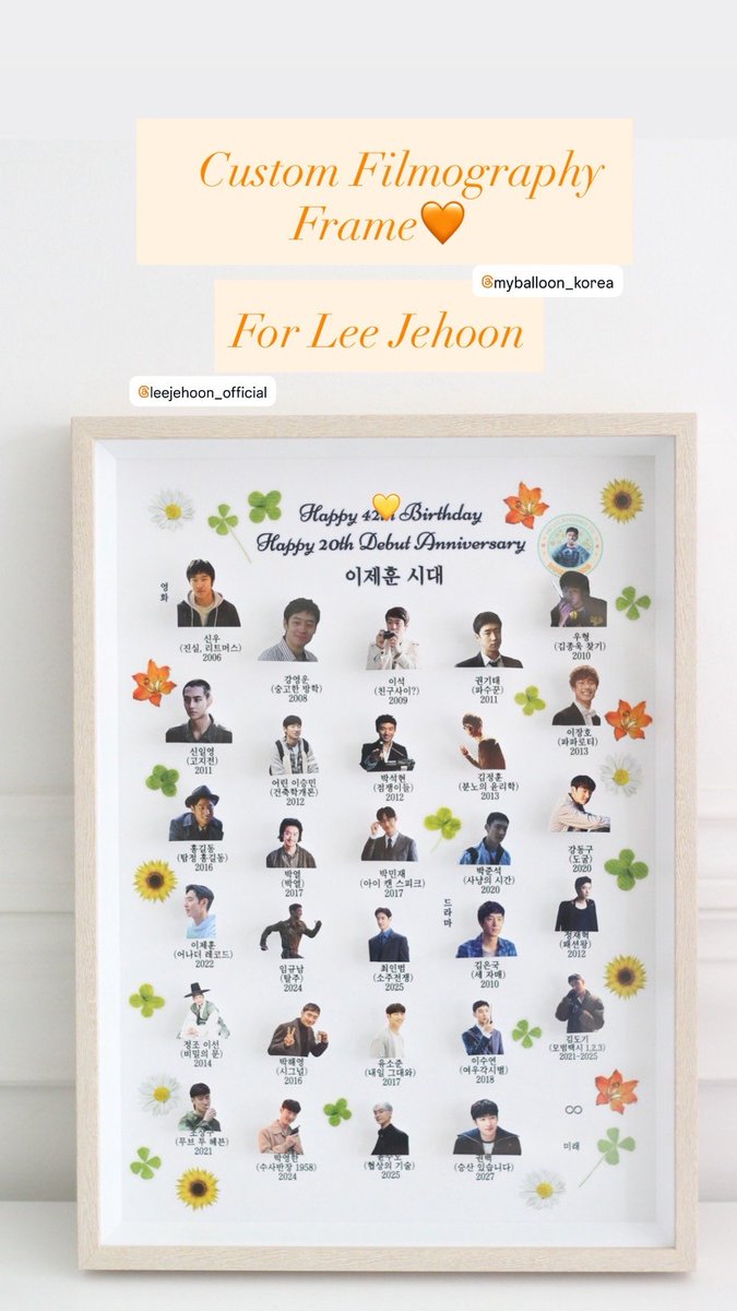 myballoon_korea's tweet photo. ๐ผ๏ธ Custom Filmography Frame ๐ผ๏ธ
Celebrate someone's journey with a custom filmography frame featuring their best moments. A thoughtful gift made with care. Contact us to create yours!
#kpop #kActor #KpopFan #fangift #fansupport #kpopstan #kdrama #้ๅฝไฟณๅช #้ๅฝใใฉใ https://t.co/vGjHP3O1kU