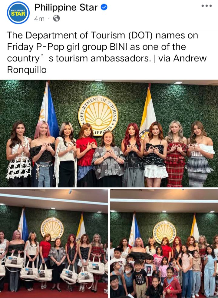 aomsdbr's tweet photo. BINI has been officially named as one of the Philippines’ Tourism Ambassadors by the Department of Tourism (DOT).

BINI TOURISM AMBASSADOR

#BINIForPhilippineTourism
#BINILoveThePhilippines https://t.co/bOsHpajxuX