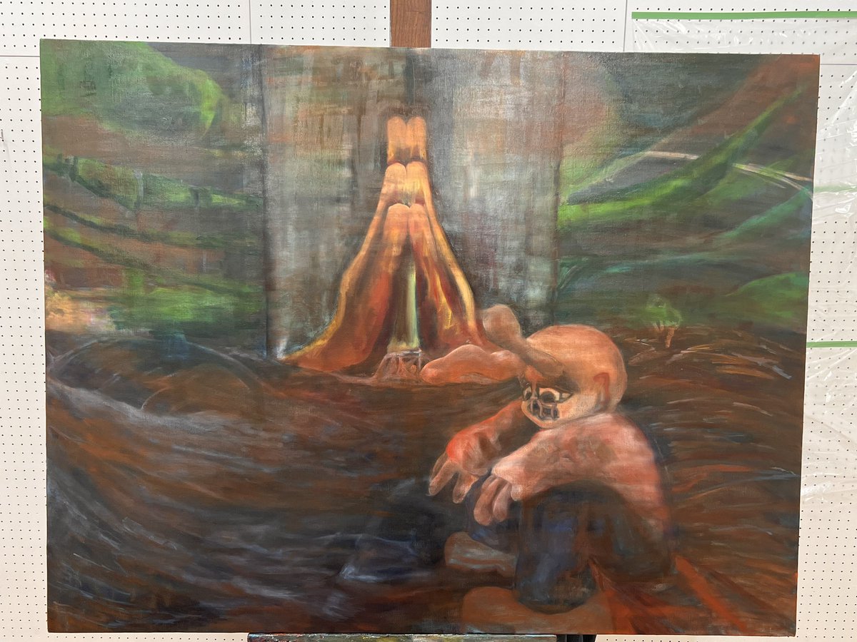 _KE_I_T_O_'s tweet photo. 途中経過
#painting #art #KeitoWorld #オリジナルキャラクター #油彩 #美大生 https://t.co/DdNdQZJDlX