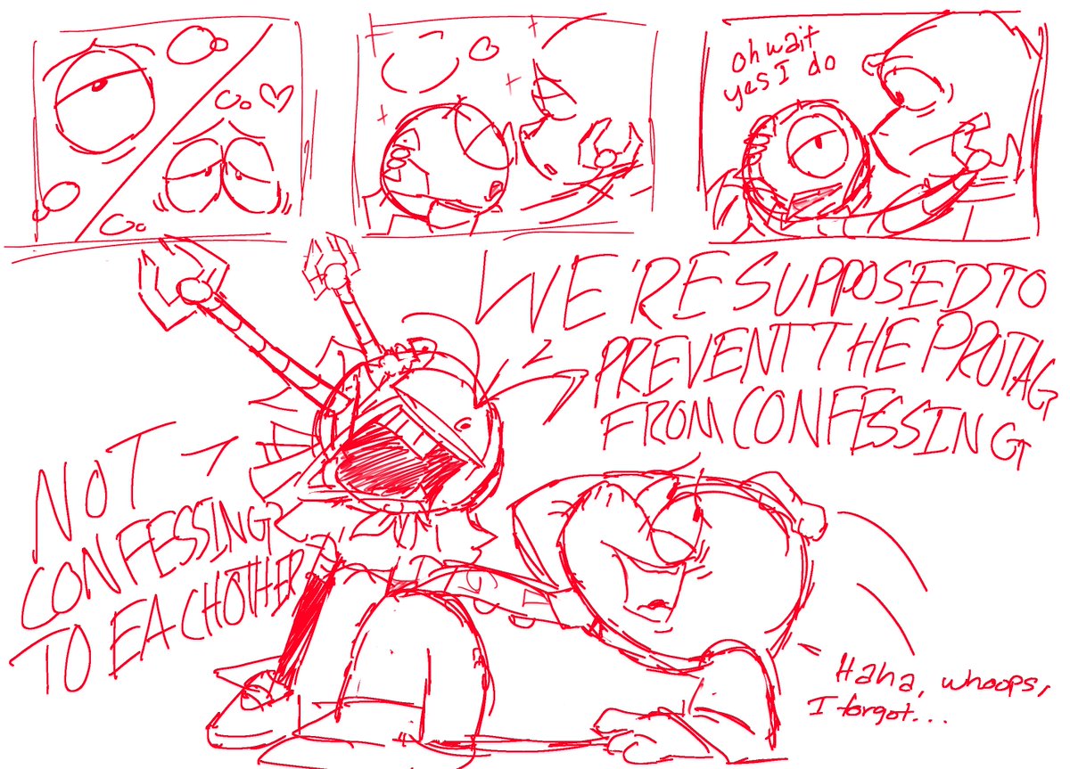 DoodleHasDoods's tweet photo. Also, dinobytes fan service. I had to. (These red sketches are a month old btw) #gameoverse #dinobytes #techknowledgey #gvfossilfuels #paleopack https://t.co/Hm9LSMsYZe