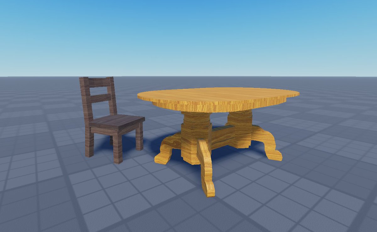 Telba_Twelve's tweet photo. I made a long table, family dinner style.

#robloxdev https://t.co/78FlYzD1fD