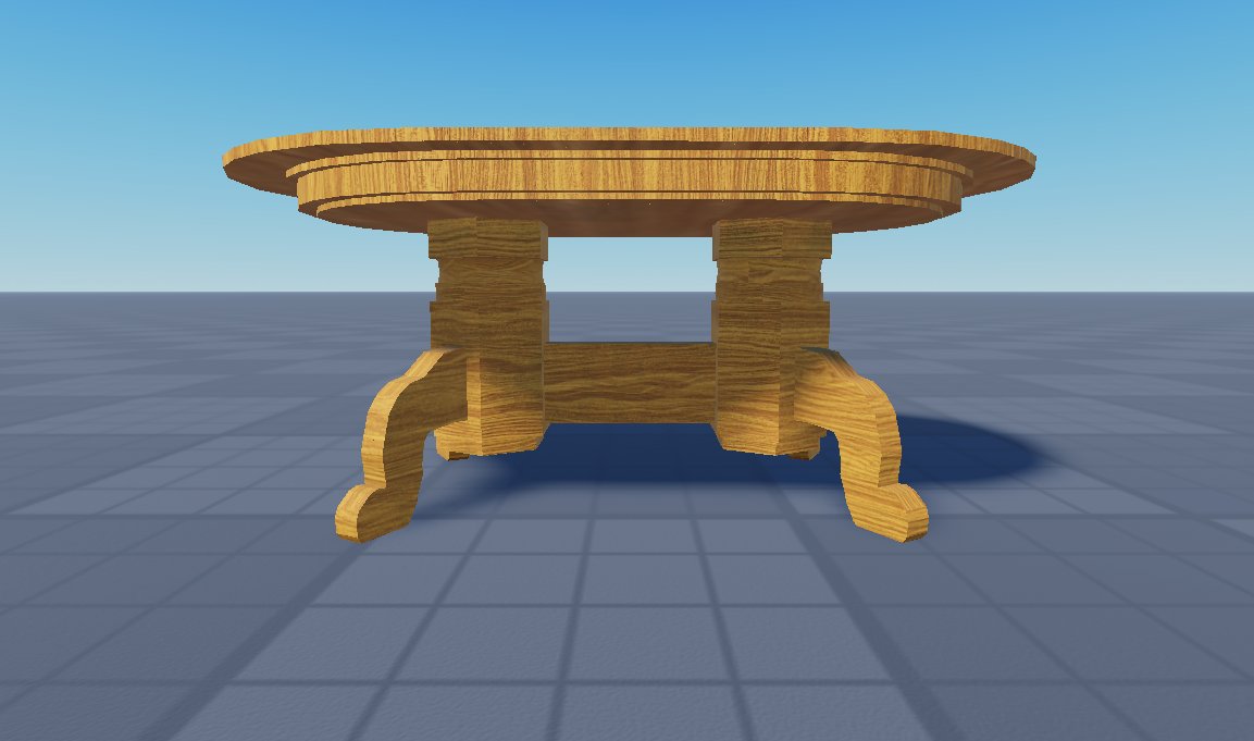 Telba_Twelve's tweet photo. I made a long table, family dinner style.

#robloxdev https://t.co/78FlYzD1fD