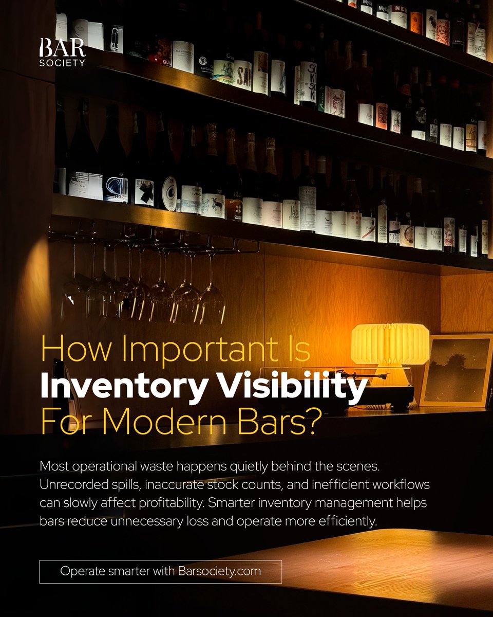 WeAreBarsociety's tweet photo. Hidden inventory losses can quietly impact your profits.
Stay in control with smarter inventory management at https://t.co/YmHUZatYf5. 🍸
☎️ Contact us to know more! hello@barsociety.com
#BarSociety #BarTech #SmartBar #BarManagement #BarOS #BarInventory
#HospitalityTech https://t.co/tXLrwAkx5A