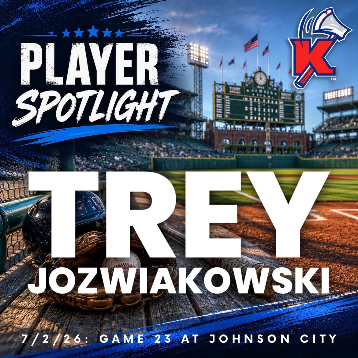 MarkThatPlay's tweet photo. MORE HITS AND RBIs FOR TREY!
@tjozwiakowski3 with a triple and a single tonight and drove in two more runs! Now has 13 RBIs on the year!
#AxesUp 🪓⚾️ https://t.co/WZX22VgA4e