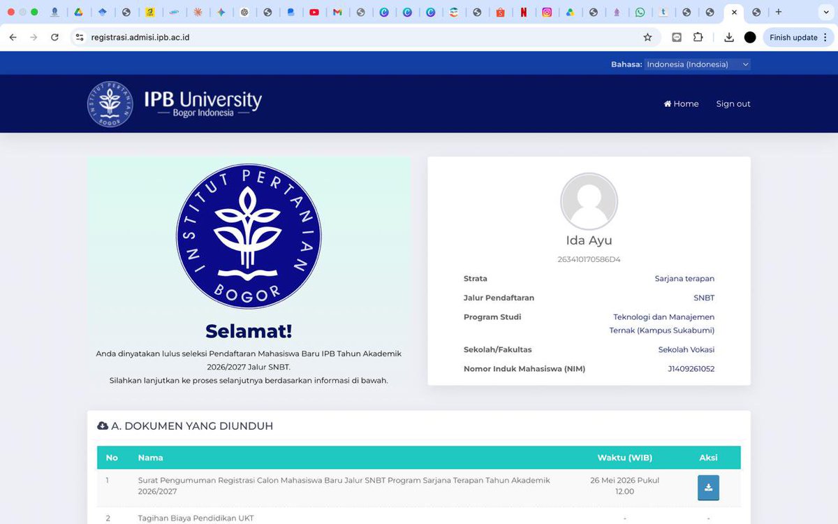 olalaspace68243's tweet photo. #studytwt ipb 63, ada yang sama kah data nya juga diubah?
 #ipb ini gimana yaa kok data mahasiswanya bisa diubah gini? https://t.co/FE54XOGKWs