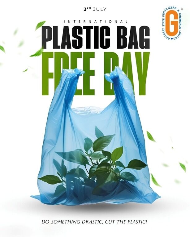 GSFCIndia's tweet photo. Do something drastic: cut the plastic!
On International Plastic Bag Free Day, GSFC
pledges to champion a cleaner, greener planet.
Say NO to plastic bags and YES to a
sustainable future for our coming generations. ♻️🌍
📅 3rd July 2026
#PlasticBagFreeDay #GSFC #SayNoToPlastic
#GoGreen