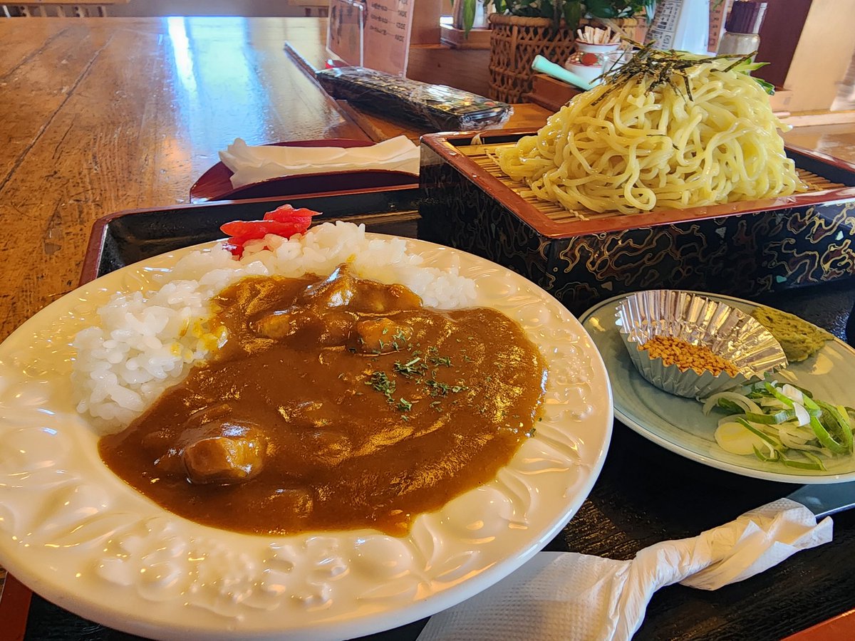 takku2's tweet photo. 今週最後のサラメシは、ざるラーメン&amp;ミニカレーのおすすめセット
#おすすめセット #ランチ #ひのき亭 #江差町 #ざるらーめん https://t.co/lH0GtmyHL7