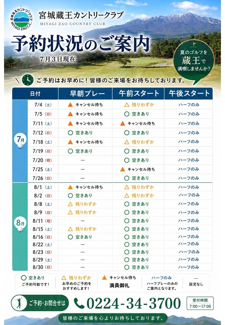 mzcc12's tweet photo. #宮城蔵王カントリークラブ
https://t.co/zzlapGfLCj
☎0224-34-3700 https://t.co/1Zlp2ygftk