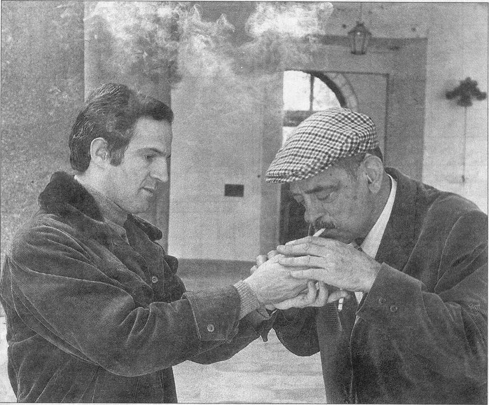 auteurhouse's tweet photo. François Truffaut lighting a cigarette for Luis Buñuel. https://t.co/9l0Vl0vvEa