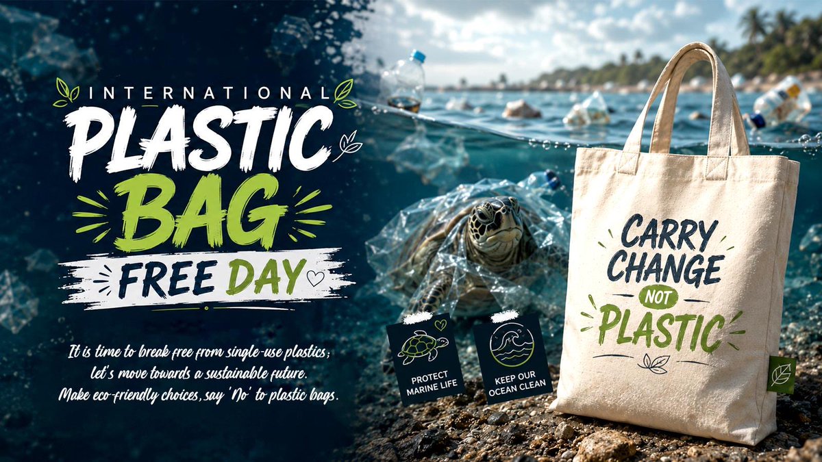 insan_honey's tweet photo. It is either life or plastic—we get to choose.
Every time you carry a cloth, jute, or other eco-friendly bag, the planet thanks you. The change is simple, the impact is profound.
Let's lead by example, embrace sustainable alternatives, and say 'No' to plastic today. https://t.co/8HBLCoIeQS