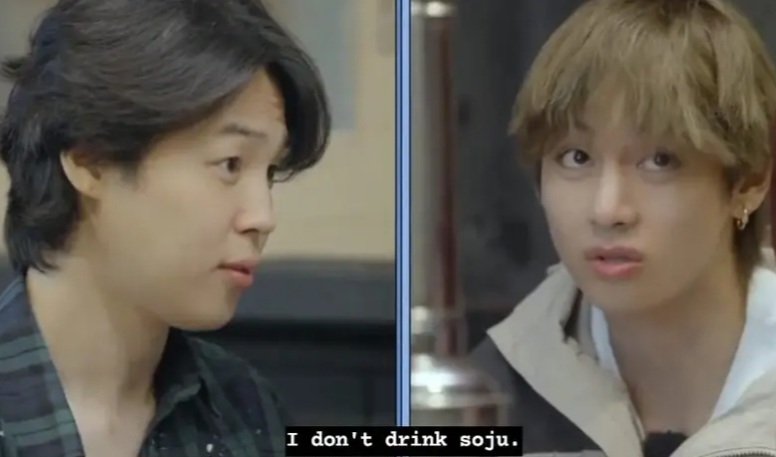 kookyun's tweet photo. The concept of Taehyung not being the biggest fan of both soju and coffee but is still the face of companies who sell them https://t.co/zxcVbOFeDB
