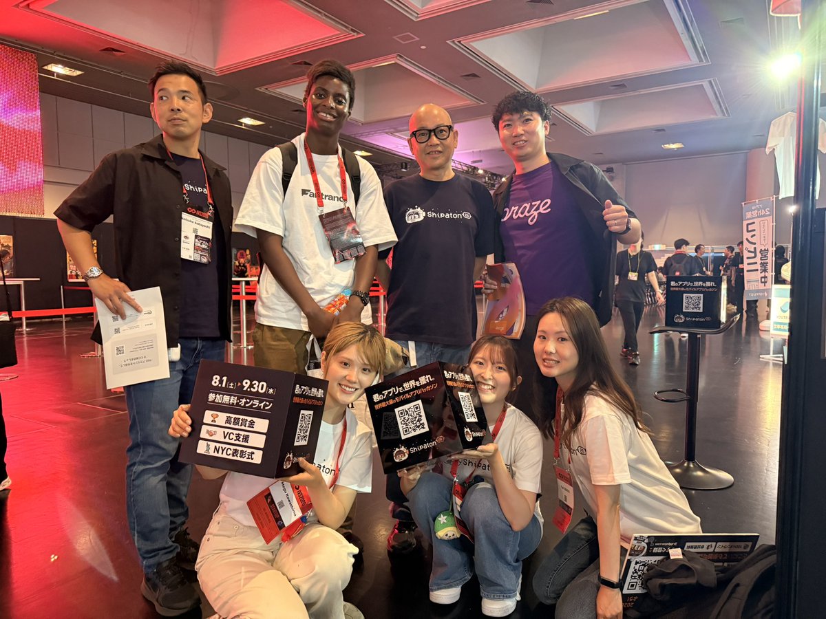 Y0shiU3da's tweet photo. Japan is back 🇯🇵の未来は明るい❣️ #IVS2026 の #shipaton ブースには、若くて才能豊かなファイナリスト達や、バスケットボール🏀のエブリンさんにもお越しいただいてます❣️事前登録も超盛り上がっています😸 このブースに来ないとIVSは終わらないぞー https://t.co/bdaYvPYfML