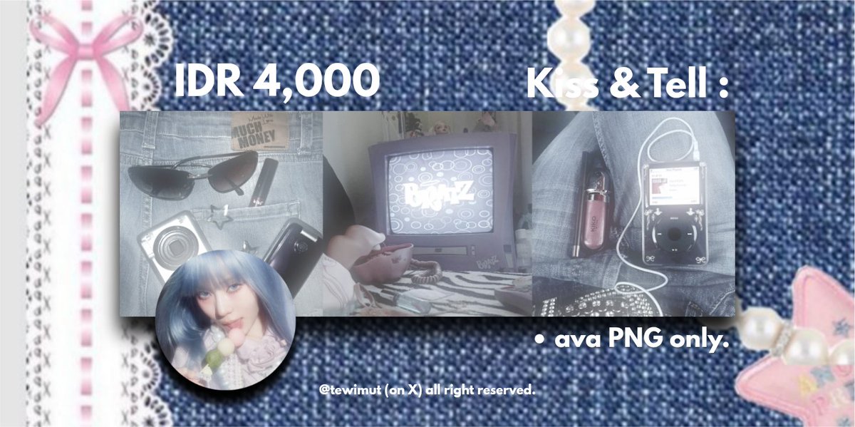 tewimut's tweet photo. ᘛ   ﾟ  ˓   ֹ help rt, please? thank u!  ⋆  ֹ    𖧧

hi, I'm back with a ready—stock AESPA layout themed around their upcoming comeback, Kiss n Tell. it's only IDR 4,000 and it already includes the header and ava (PNG only). #bealanja ‹𝟹 https://t.co/zKJ7rckK2f