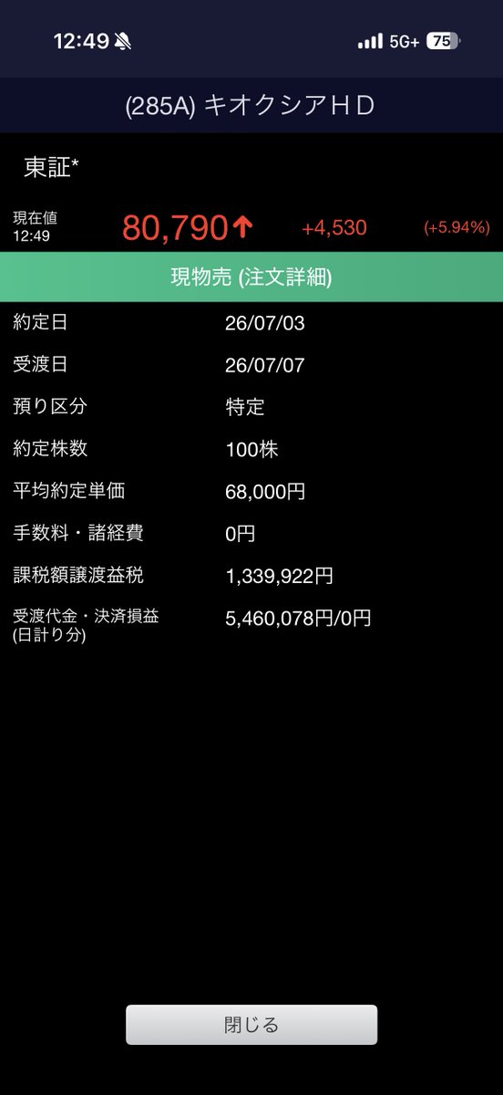 kabu525's tweet photo. 信用の恐怖から解放されたけど、2059円の現物を手放さざるを得なかったのが辛い😭

結局耐えられずに安値で売らされた所が底？

キオクシアで資産1400万まで増やしたけど、そのキオクシアで600万まで減らしてしまった！

あの相場で感覚が狂ってしまって、これから1000万へ向かうビジョンが見えない🤣 https://t.co/qXS0XKwvQN