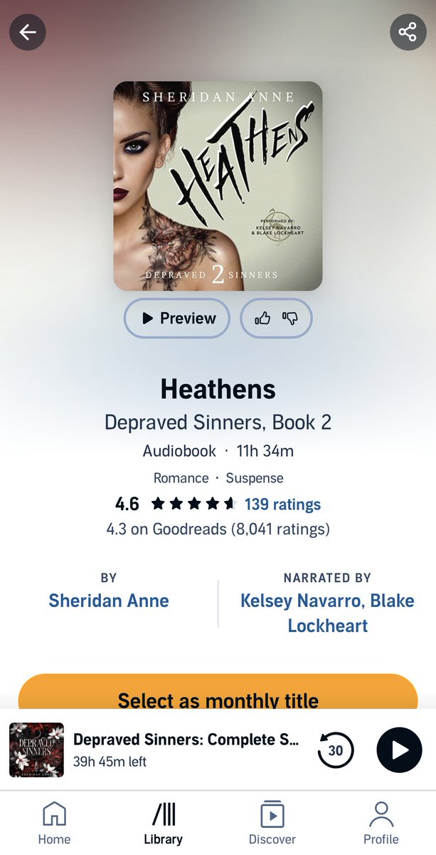 hookedfamiliar's tweet photo. Audiobooks, new obsession. ESPECIALLY when it's 2 people reading each role. 

Just finished Caught Up, now going to Heathens.

I switch between @audible_com  and 
@Spotify https://t.co/i98WQZbKEU