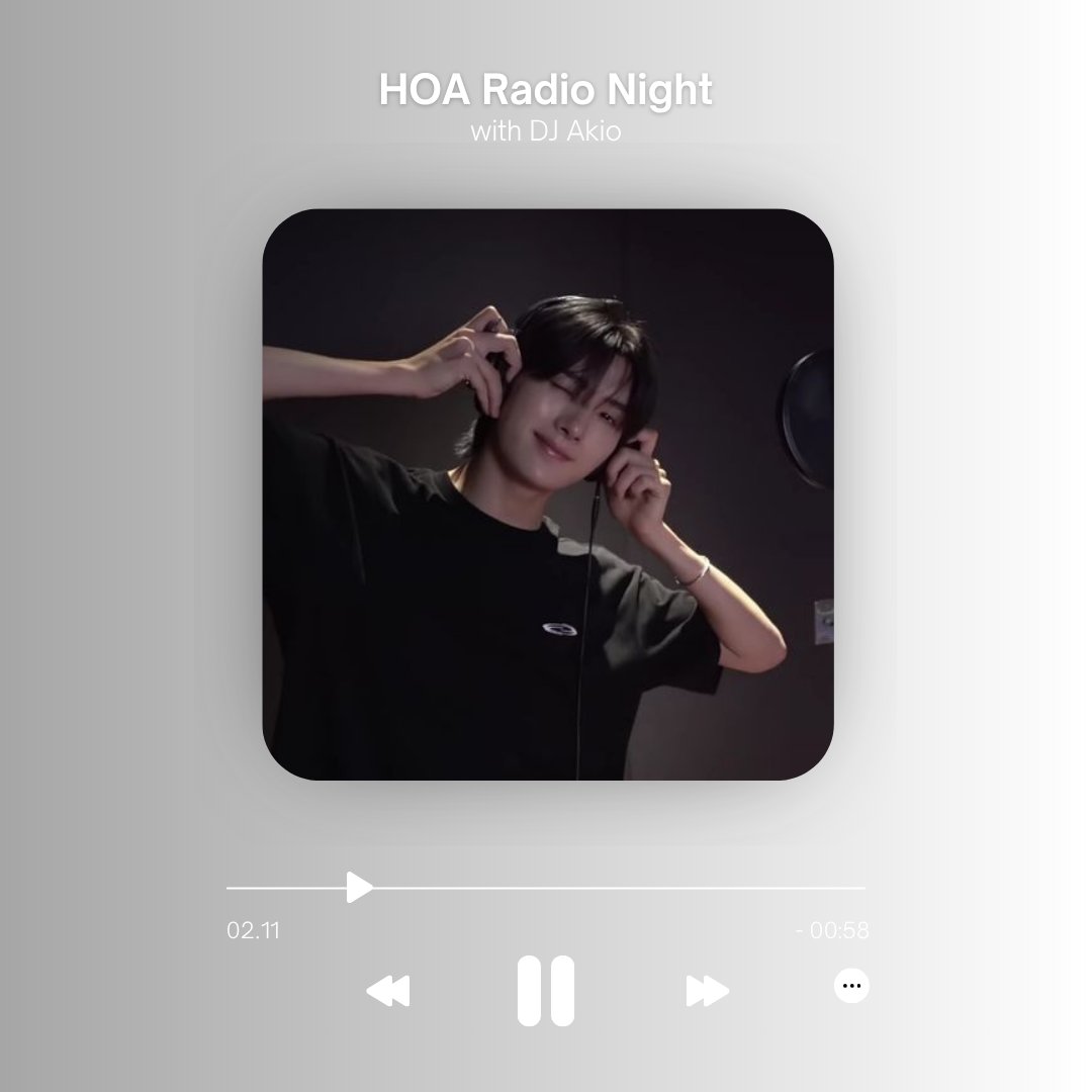 twsguinea's tweet photo. ㅤ
— 𝗛𝗢𝗔 𝗥𝗮𝗱𝗶𝗼 𝗡𝗶𝗴𝗵𝘁  ( 🎧 )
with DJ Akio @younjgyae 
🔴🎙️: 19.30 (GMT+7) til drop! 
ㅤ https://t.co/IZXgPe8lSF