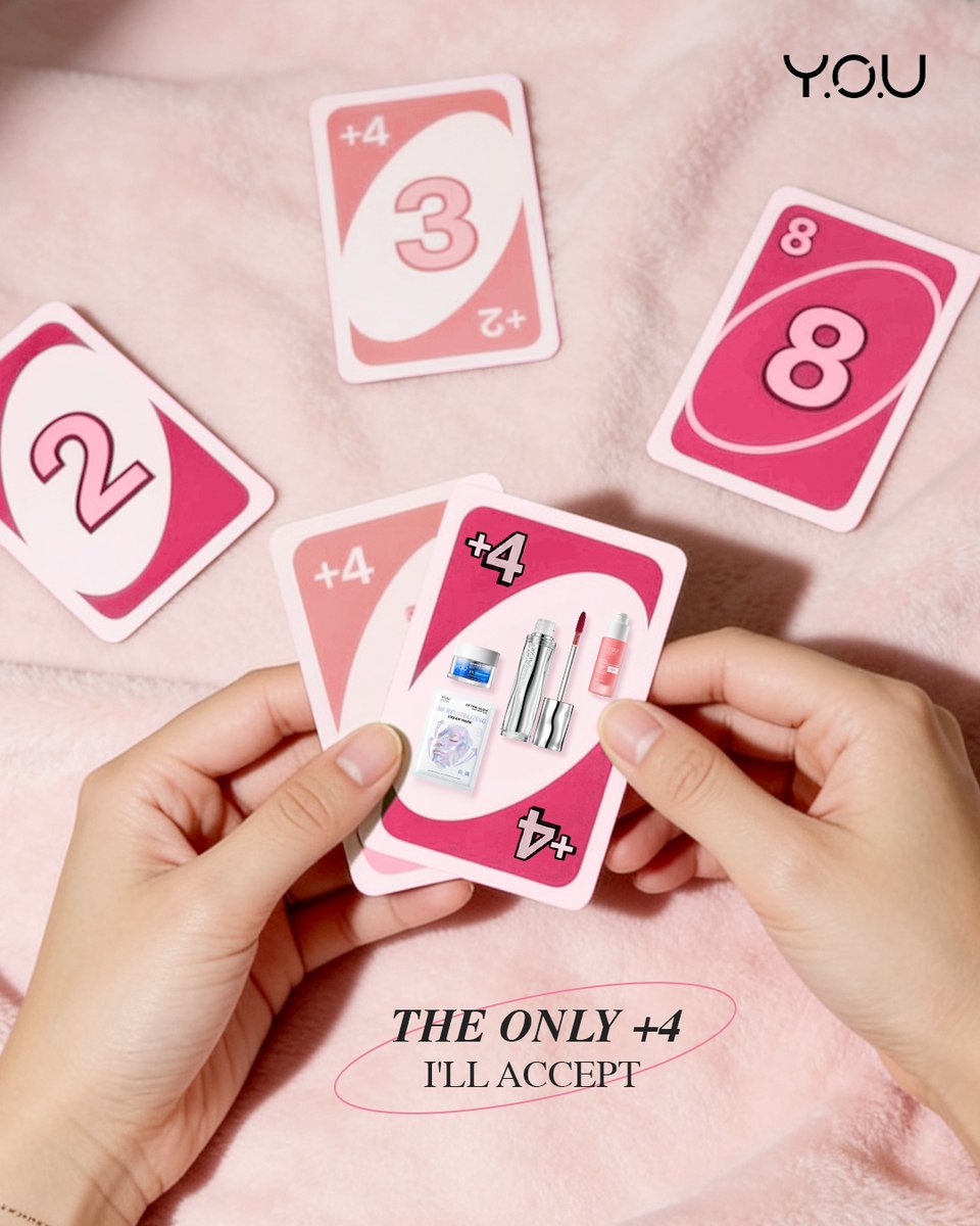 YOUbeauty_th's tweet photo. ✨ 𝐓𝐇𝐄 𝐎𝐍𝐋𝐘 +𝟒 𝐈'𝐋𝐋 𝐀𝐂𝐂𝐄𝐏𝐓!
.
.
#YOUBeautyTH #YOUmakeups #YOUลิปปากโกลว์ #GlassyGlowLip #ลิปyou #unogamecards https://t.co/5fnmD80eEx