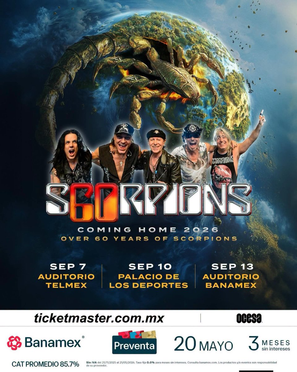 MetalInfernal's tweet photo. #Scorpions #Mexico https://t.co/hxEL1YQfdc