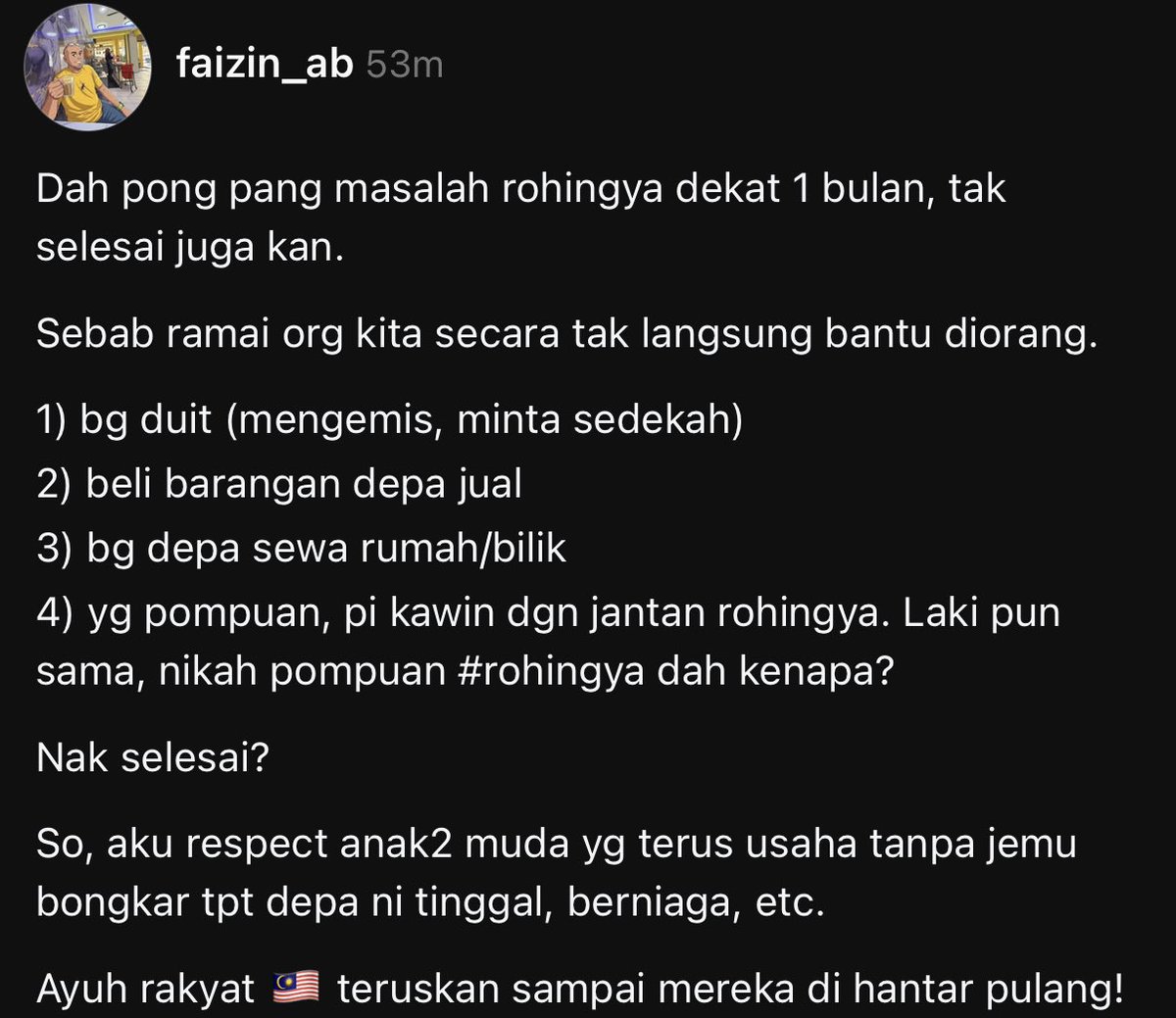 La_FarEast's tweet photo. Ayuh rakyat Malaysia. Biar topic Rohingya terus hidup sampai bila bila. https://t.co/w1pL1LVM8S
