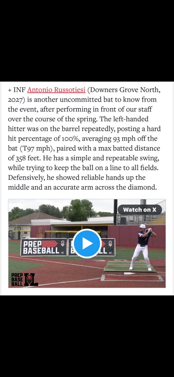 antoniorusso_33's tweet photo. Thank you @PrepBaseballIL for the write up https://t.co/dXpI6LLXBi