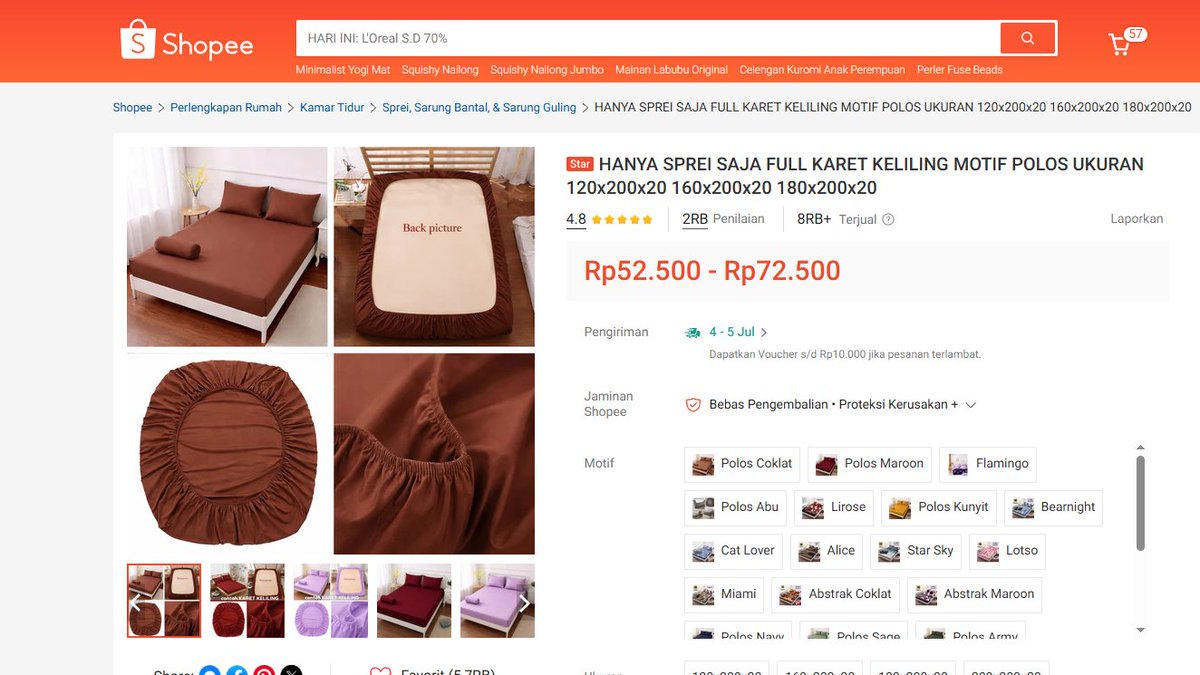 derry_ferdian's tweet photo. HANYA SPREI SAJA FULL KARET KELILING MOTIF POLOS UKURAN 120x200x20 160x200x20 180x200x20
https://t.co/whJyNM0nLo https://t.co/zIJg4XIIiH