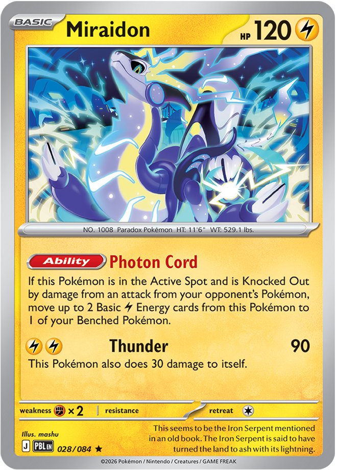 PokemonTCG's tweet photo. 👊💥⚡️

Discover Koraidon, Miraidon, and more Pokémon in the upcoming #PitchBlack expansion, available starting July 17 🌑 https://t.co/TAA9HY6yjJ