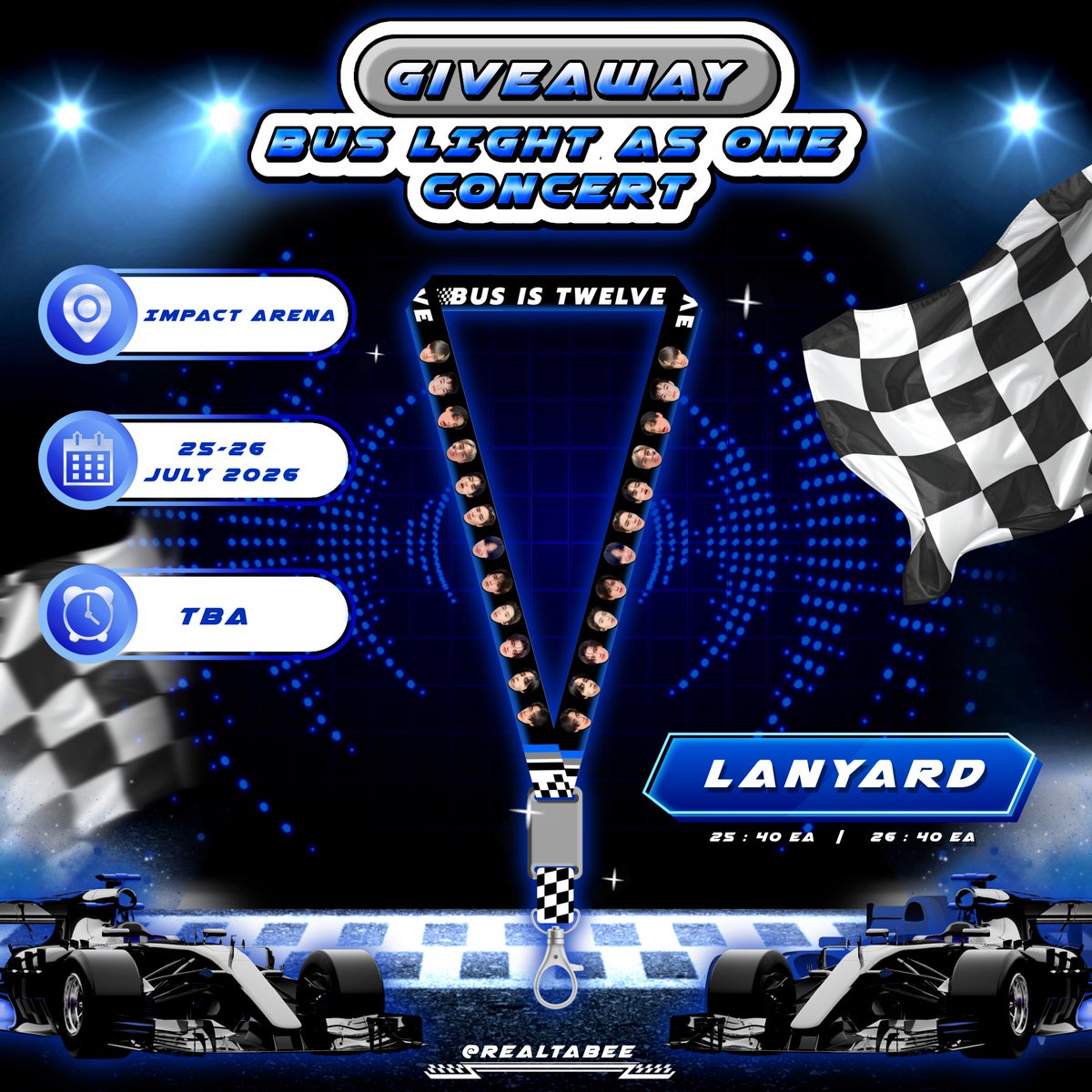 realtabee's tweet photo. Giveaway for #BUS_LIGHTASONE 🏎️ แง้นนนนน

💙 Lanyard 80 ea.

rt &amp; show this tweet

🗓️ 25, 26 July (แจกวันละ 40 ชิ้น)
🕛 TBA
📍 Impact arena

ps.ไม่ได้รับแลกนะคับ แจกอย่างเดียว💙 https://t.co/XDWNaFV0Zm