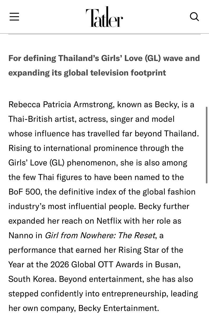 vf_852's tweet photo. So proud of you Bec Bec!

#beckysangels
#BeckyArmstrong‌ 
#BeckyEntertainment 
#TatlerGenT #LeadersofTomorrow #TatlerAsia https://t.co/yRIx9VuH1z