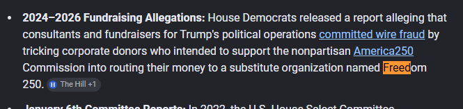 ainsleyonsol's tweet photo. Trump's wire fraud accusations come from freedom 250

It's time to run a meme version of them on pump https://t.co/U3pz1RXmF3