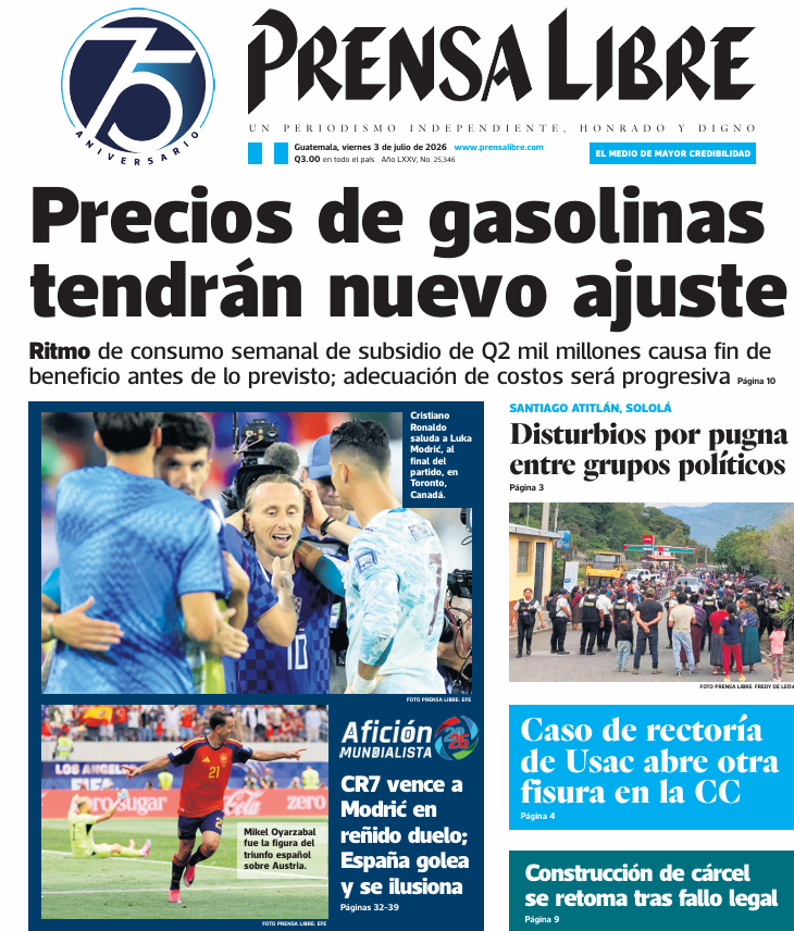 prensa_libre's tweet photo. #PortadaPL š° | Le compartimos algunas noticias que encontrarĆ” en nuestra edición de este viernes 03 de julio.
AdquiĆ©rala aquĆ: https://t.co/pXHBAkdhgB https://t.co/7nkvlsGR6A