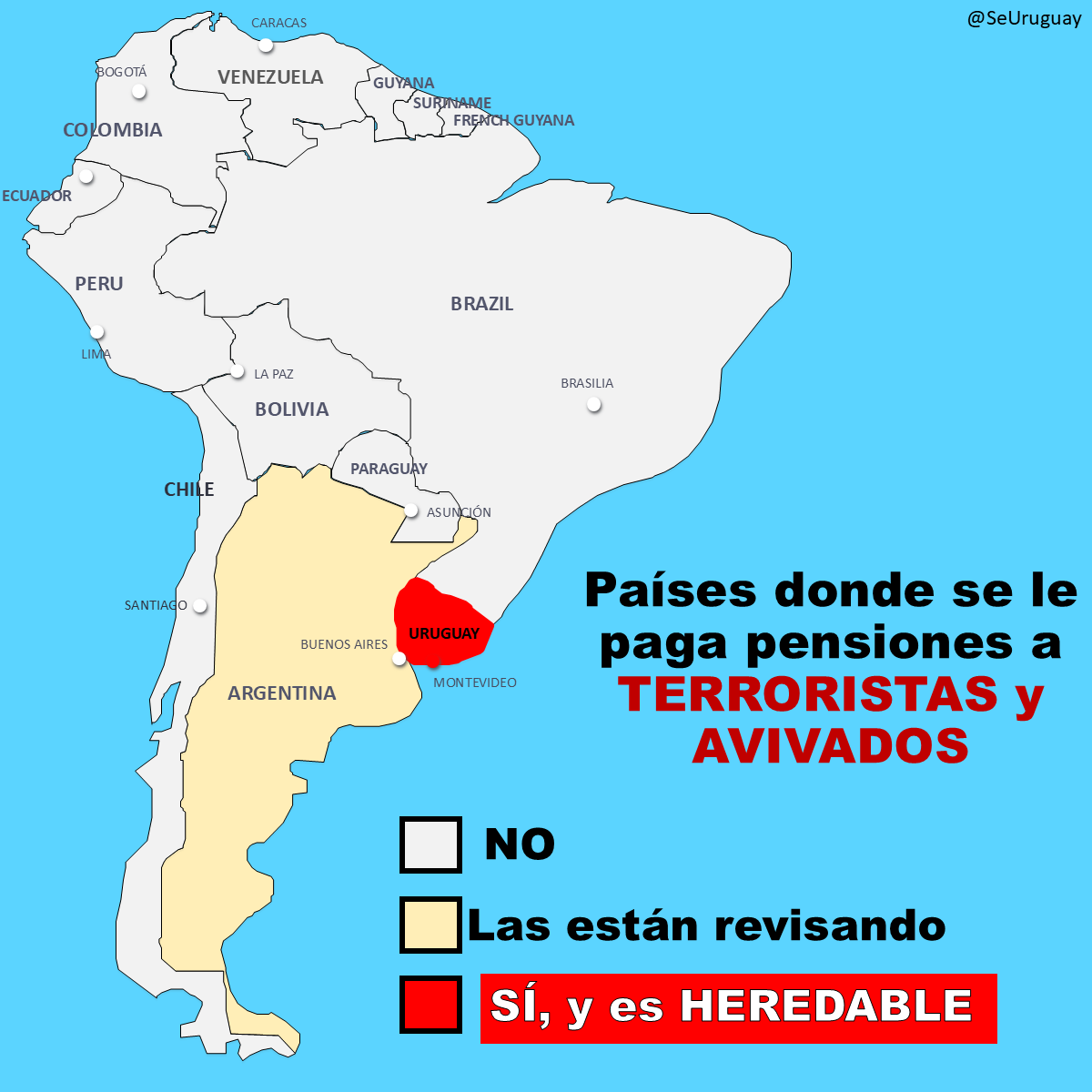 SeUruguay's tweet photo. Si les importan la inequidades, ninguno de esos delincuentes aportaron, ni UN PESO, para cobrar una pensión de 2 MIL DÓLARES mensuales + salud total

#SeTieneQueSaber 🎗️🇺🇾 https://t.co/TXsauEJmWS