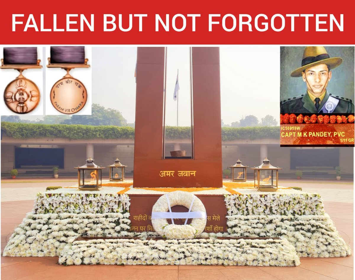 salute2soldier's tweet photo. Capt Manoj Kr Pandey, PVC, fearlessly assaulted the enemy bunker &amp; killed 4 intruders. Ignoring his injuries, he killed 2 more enemies in hand-to-hand combat. With his daredevilry, Khalubar Ridge was recaptured in #Kargil War. Homage to Capt MK Pandey #PVC on his Balidaan Diwas. https://t.co/nRv6hkBPCE