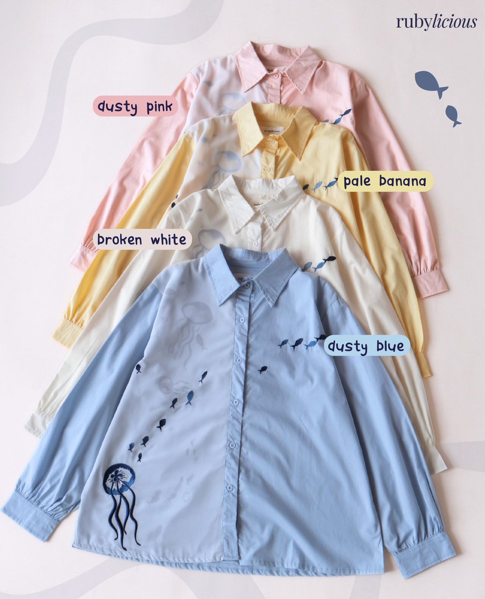rubahywuebei's tweet photo. Simple tapi cakep 🪼
Detail ubur-ubur sama ikan kecilnya bikin kemeja ini makin gemes.
Unik, lucu, tapi tetap easy to style ✨ https://t.co/o50aZRY1ZT