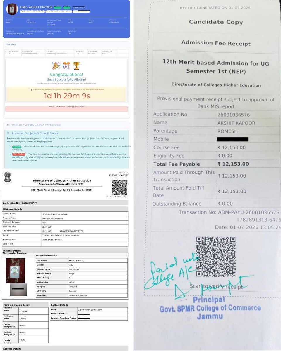 Helpinghandsjmu's tweet photo. A heartfelt thank you to everyone who has supported Akshit’s education so far. Helping Hands Jammu contributed ₹12,153 towards his https://t.co/qxUv8uqcbj admission fee. Together, we are changing a life through education.#educationforall @dmjammuofficial @diprjk @OfficeOfLGJandK https://t.co/bkShq4h4eh
