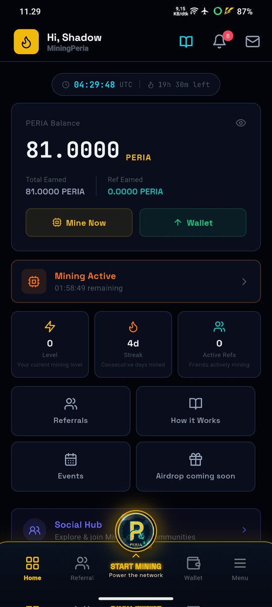 shaddow488's tweet photo. Mine your Peria coins, earn, and generate returns. 

https://t.co/XD6fpYBgkw https://t.co/Dqcx7HO06K