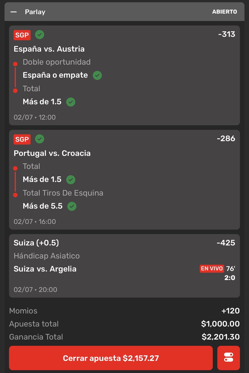capitanespicks's tweet photo. ¿Ya me lo puedo ir gastando?🤔

#Parlay #Apuestas https://t.co/MxE7ZIkmys