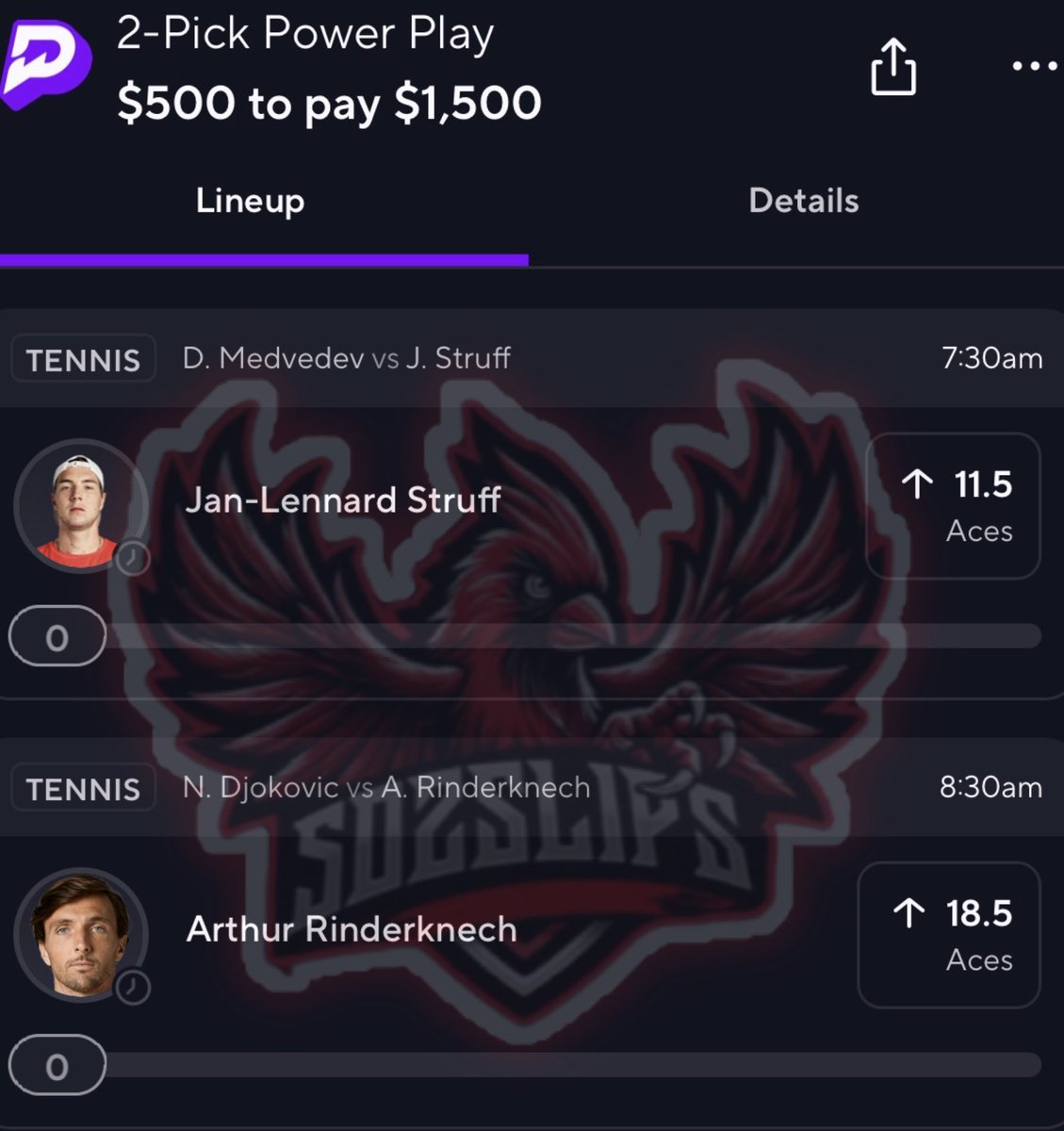 502_Slips's tweet photo. FREE TENNIS 🎾 3X PLAY 🔥

$50 To 2 People Who LIKE/RT ♻️ This Post After We CASH ✅

Arthur Rinderknech O 18.5 Aces 🔥🔥🔥
Jan-Lennard O 11.5 Aces 🔥🔥🔥

LIKE/RT ♻️ IF TAILING ALSO 💚

#PrizePicks | #GamblingX | #TENNIS https://t.co/6iHRM6SDaX