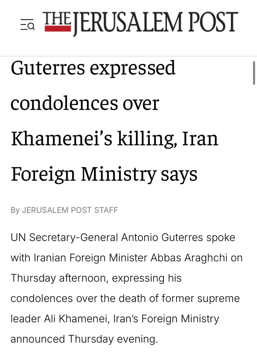 dannydanon's tweet photo. אדוני המזכ״ל @antonioguterres, האם זה ראוי להביע תנחומים על מותו של עלי ח׳אמנאי, דיקטטור אכזרי שהורה על רצח, עינוי ודיכוי של עשרות אלפי אזרחים איראנים חפים מפשע? https://t.co/9Kw866pSP9