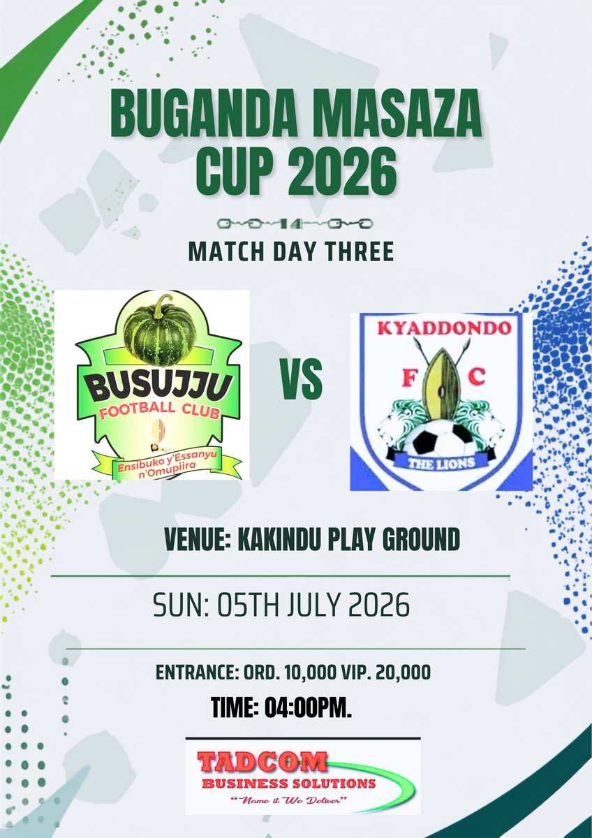BBusujju's tweet photo. Olunaku lwa Ssande week eno.
#Bugandamasazacup 
#BusujjuFC https://t.co/mmk91G1Gn7