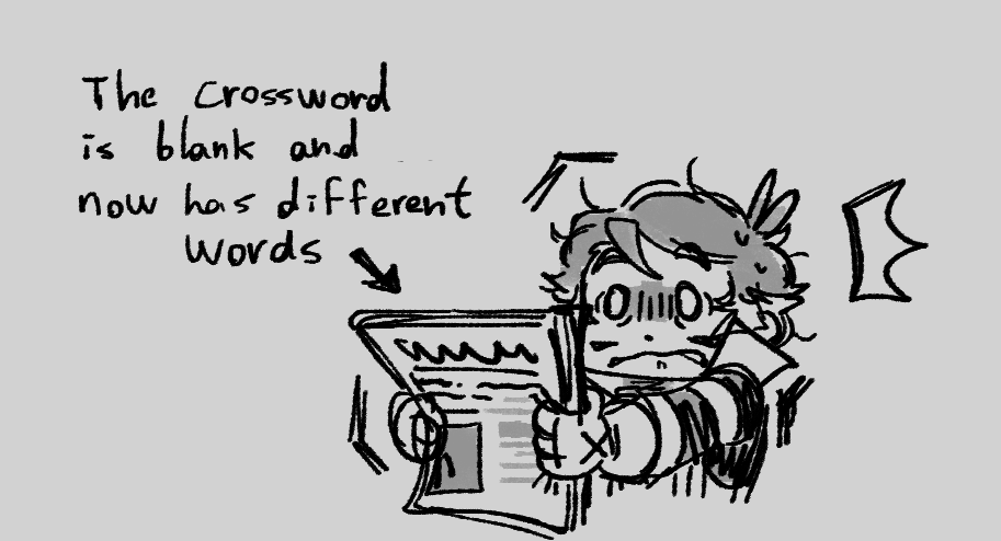 KaldoIsBrawling's tweet photo. I love giving Gray minor inconviniences so now he has to deal with a crossword that resets every day lmao https://t.co/URtVHJvsmy