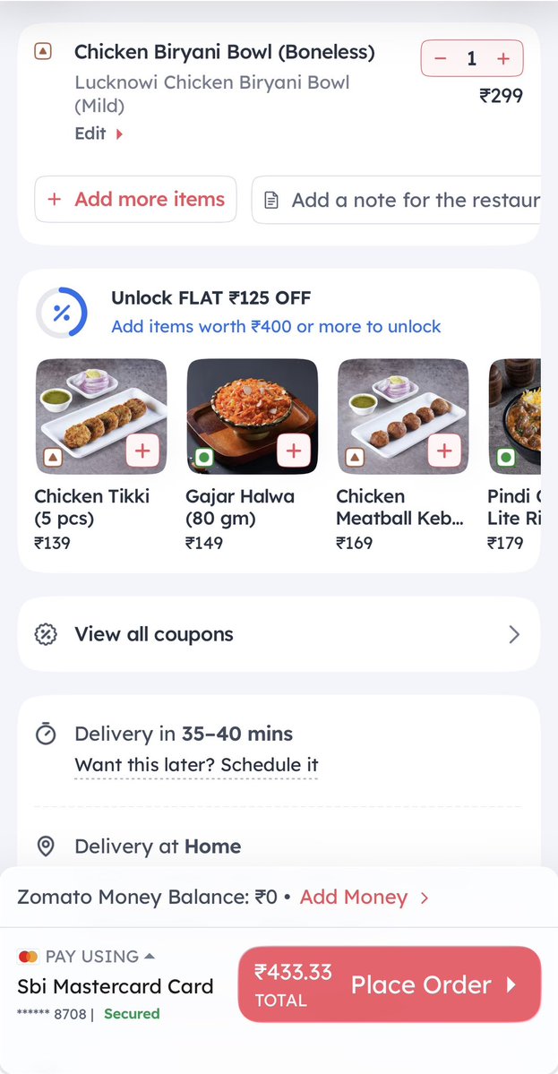 sidd_sharma01's tweet photo. #DeepinderGoyal is one of the shrewdest and smartest businessman in India, currently. He is minting money left right and centre from both - #Consumers and the #Outlets.
#ZomatoGold is a PURE Sham - Not only does he increase the price of the dish unrealistically but also charges various fees like #PlatformFees #Surcharges #DeliveryCharges etc.
And to top it expect a consumer to shell out #Tips as well.
Here for everyoneโs reference:
A Dish marked 299/- on the platform is finally costing 433/-
๐๐ก๐๐ญโ๐ฌ ๐ ๐๐๐๐ ๐๐% ๐ฆ๐๐ซ๐ค ๐ฎ๐ฉ ๐จ๐ง ๐ญ๐ก๐ ๐จ๐ซ๐ข๐ ๐ข๐ง๐๐ฅ ๐๐จ๐ฌ๐ญ ๐จ๐ ๐ญ๐ก๐ ๐๐ข๐ฌ๐ก.
๐๐ง ๐ซ๐๐๐ฅ๐ข๐ญ๐ฒ ๐ญ๐ก๐ข๐ฌ ๐๐จ๐ฌ๐ญ ๐จ๐ ๐๐๐/- ๐ข๐ฌ ๐๐ฅ๐ฌ๐จ ๐๐ฅ๐จ๐ฐ๐ง ๐ฎ๐ฉ ๐๐ฎ๐ ๐ญ๐จ ๐ญ๐ก๐ ๐ฉ๐ซ๐๐ฌ๐ฌ๐ฎ๐ซ๐๐ฌ ๐๐ฒ #๐๐จ๐ฆ๐๐ญ๐จ
If someone points out to the Packing charge - Anything delivered through this platform has to be packed and glad itโs just Rupees 33 for a disposable use and throw bowl.
Delivery charges Rupees 57 for additional 0.6 kilometers - Quite Intelligent Stuff.
The Customer must feel blessed that itโs 7 kilometers and not 2 kilometers, instead.
Without any regulations or guidelines around pricing from the #GovernmentOfIndia he seems to be minting money like crazy.
And to top it he wants people to tip the delivery partners - 57 Rupees for 0.6 Kilometer and a tip over it, eh!!!
It doesnโt stop there, he wants to hatch all the Golden Eggs at one go by increasing the cost of dishes, delivery and platform charges very very frequently.
Earlier, I used to order maybe 4-5 times a month, today have to think even once or twice looking at those heavy increase in the cost. Sorry, not for a middle class person like me!!! Itโs looking like dining at a Five Star Restaurant
Also to highlight, the quality of home delivered food is always worse and if something wrong, one canโt even get it replaced.
Sorry, itโs becoming unaffordable #Zomato - I guess eating home prepared Dal Roti is better not only for health but wallet as well.
In my personal opinion and view this is kind of cheating and unfair trade practice enjoyed by this #MonopolisticTradeCompany and #GoI conveniently sleeps over it / is hands in glove with it.
๐๐ฅ๐๐ง๐ง๐ข๐ง๐ ๐ญ๐จ ๐๐ฅ๐ญ๐จ๐ ๐๐ญ๐ก๐๐ซ ๐๐๐ฅ๐๐ญ๐ ๐ญ๐ก๐ข๐ฌ ๐๐ฉ๐ฉ ๐ฌ๐ข๐ง๐๐ ๐ข๐ญโ๐ฌ ๐ง๐จ๐ญ ๐ ๐ง๐๐๐๐ฌ๐ฌ๐ข๐ญ๐ฒ ๐๐ฎ๐ญ ๐ ๐ฅ๐ฎ๐ฑ๐ฎ๐ซ๐ฒ ๐๐จ๐ซ ๐ ๐ฉ๐๐ซ๐ฌ๐จ๐ง ๐ฅ๐ข๐ค๐ ๐ฆ๐ - ๐๐ ๐ ๐๐๐งโ๐ญ ๐๐๐๐จ๐ซ๐ ๐ญ๐จ ๐ฉ๐๐ฒ ๐๐% (๐ญ๐ก๐๐ญโ๐ฌ ๐๐๐๐ฅ๐๐ซ๐๐) ๐ฆ๐๐ซ๐ค ๐ฎ๐ฉ ๐จ๐ง ๐ ๐๐ข๐ฌ๐ก!!!
Last but not the least - Mark this line: This very cunning fellow will file #Bankruptcy in this very nation. Just let the time come.
#Zomato #FoodDeliveryApp #ZomatoCosts #ExorbitantCosts #Tips #UnrealisticCost #ZomatoCheats #BigBuyingStock #ZomatoMonopoly #ZomatoExorbitantPrices #Zomato_Fools #DeleteZomato