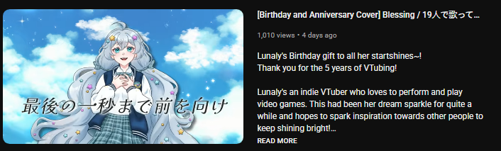 LunalyHoshi's tweet photo. Regardless of the stress that the editor put me through, the project was still a success and omg the video's finally at 1k views!! ♥ https://t.co/kbIZQ75rW0