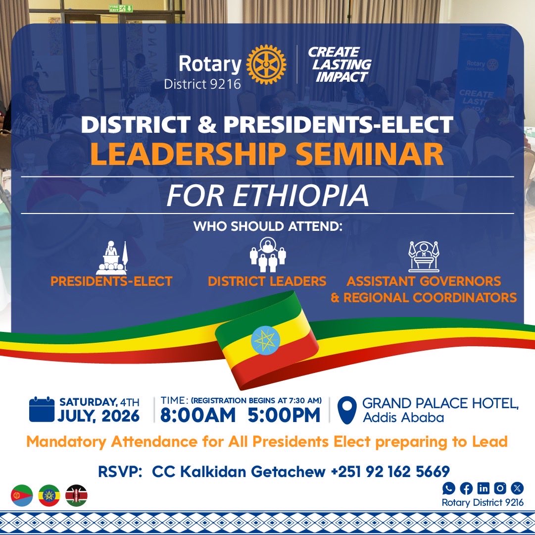 RotaryD9216's tweet photo. President-Elects, Join us this Saturday for your training and learning session designed to demystify your upcoming role, giving you both the high-level strategic vision and the practical day-to-day tools required to run a vibrant club. https://t.co/ZQxu3dFkEC